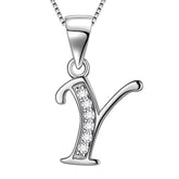 Letter Y Initial Necklaces 925 Sterling Silver Aurora Tears Jewelry